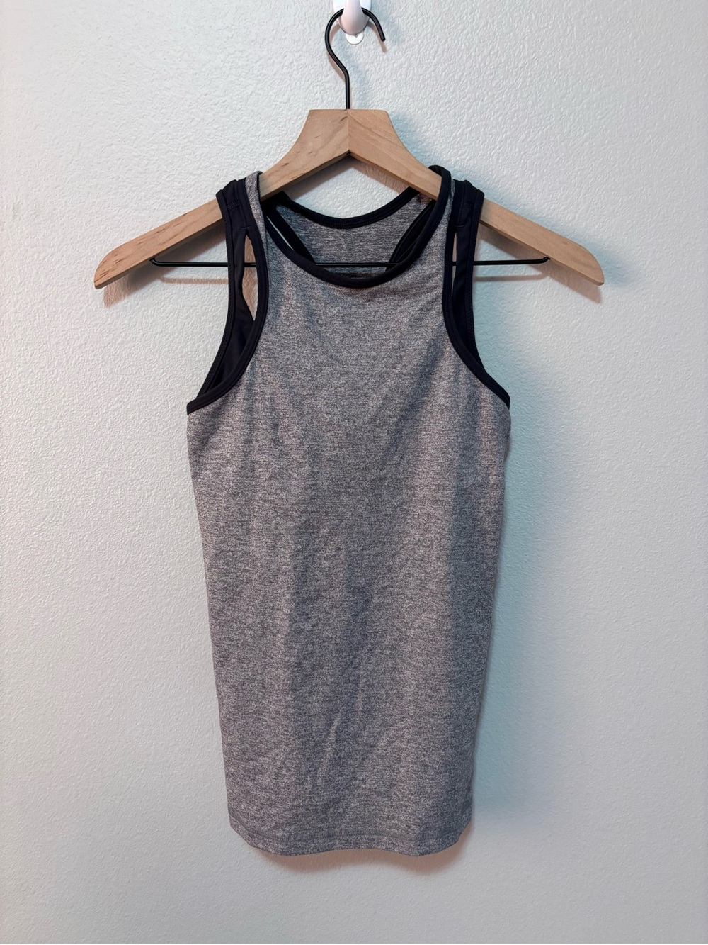 lululemon athletica Grey Heather Tank with Black Trim